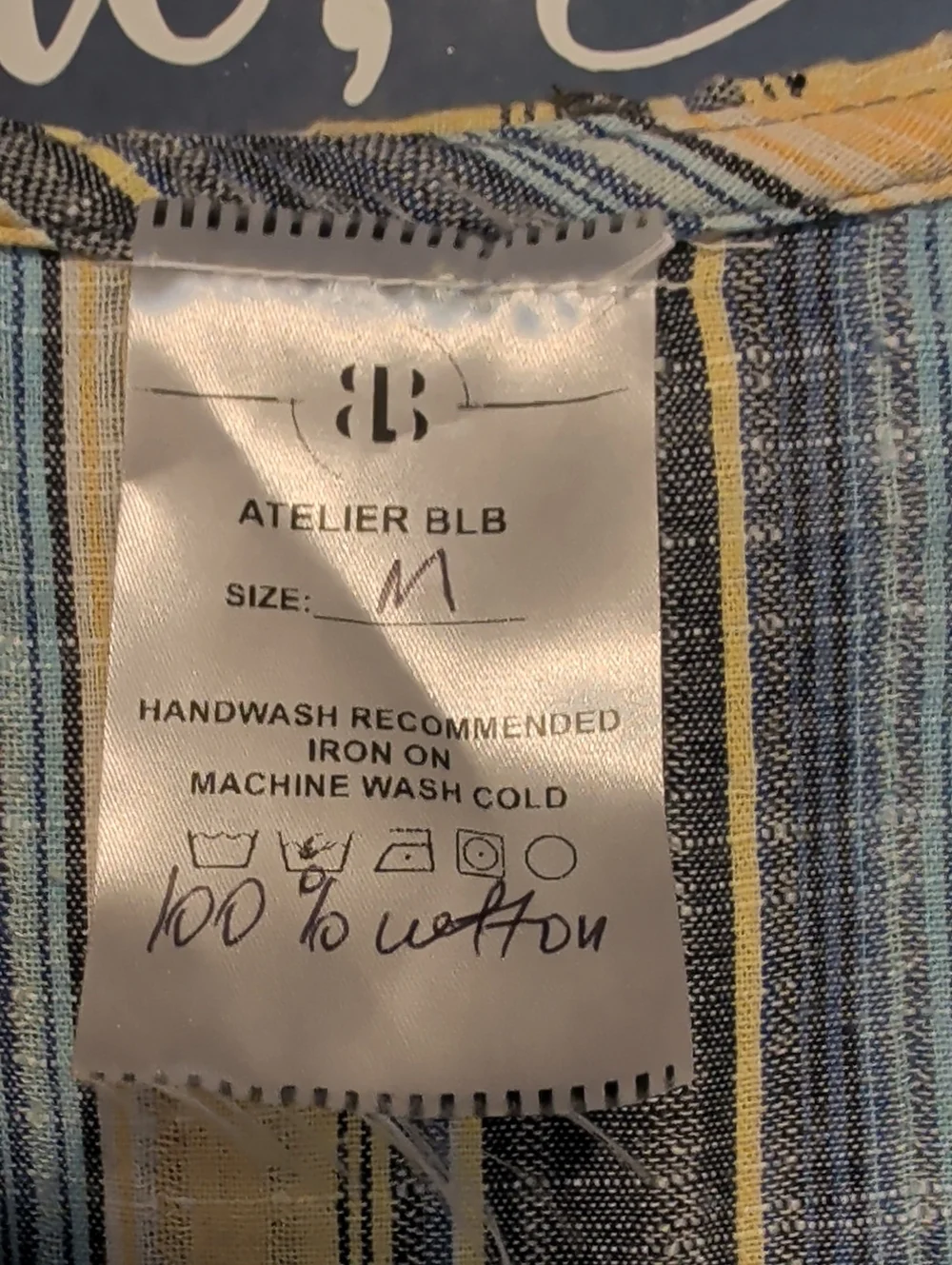 Atelier BLB Striped Hooded Swim Coverup Set in Blue and Yellow Cotton